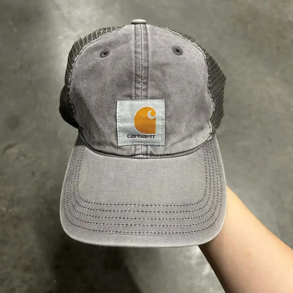Carhartt Mesh-Back Canvas Snapback Trucker Hat in Gray